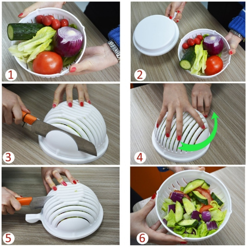 Plastic Salad Cutter Bowl